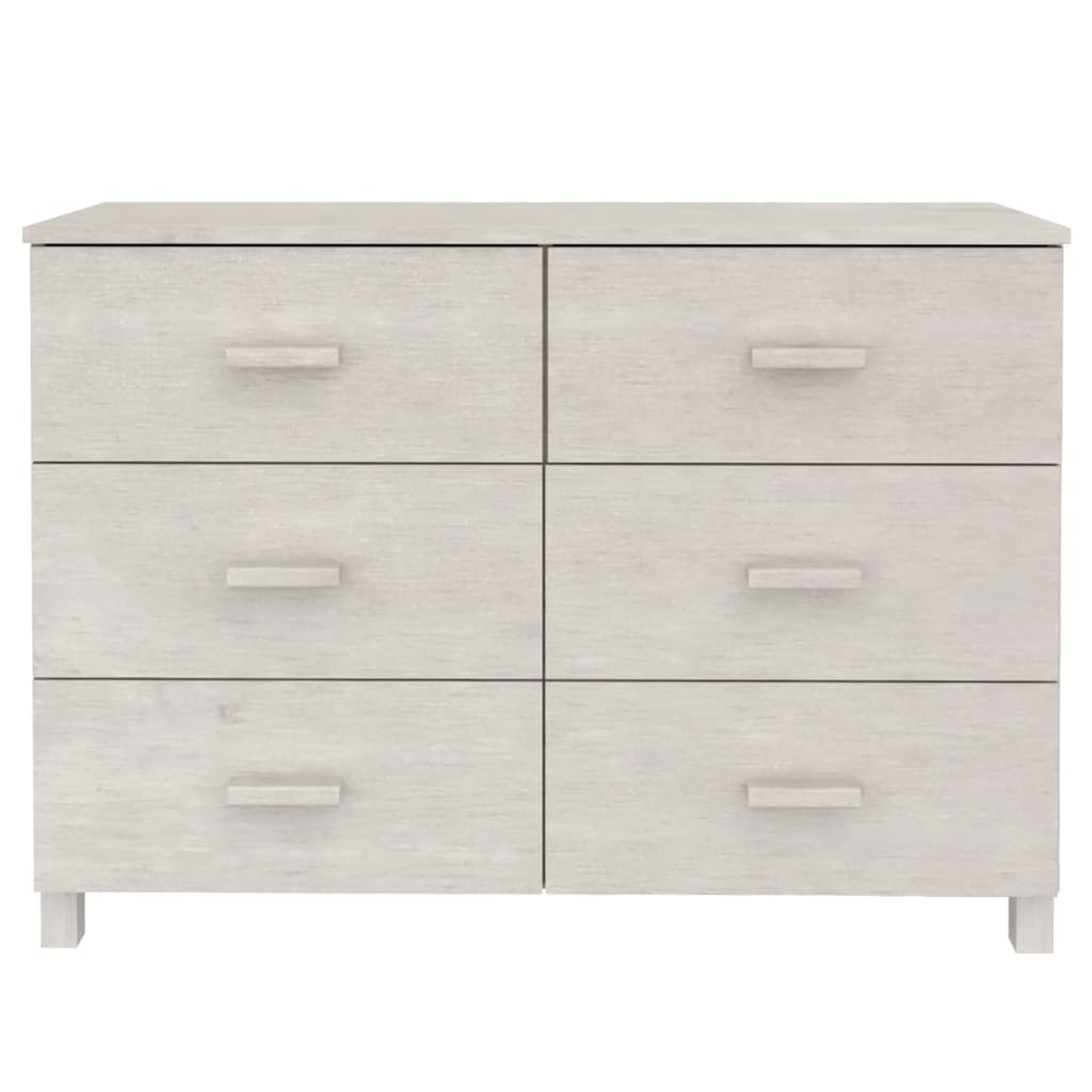 Sideboard HAMAR White 44.5"x15.7"x31.5" Solid Wood Pine