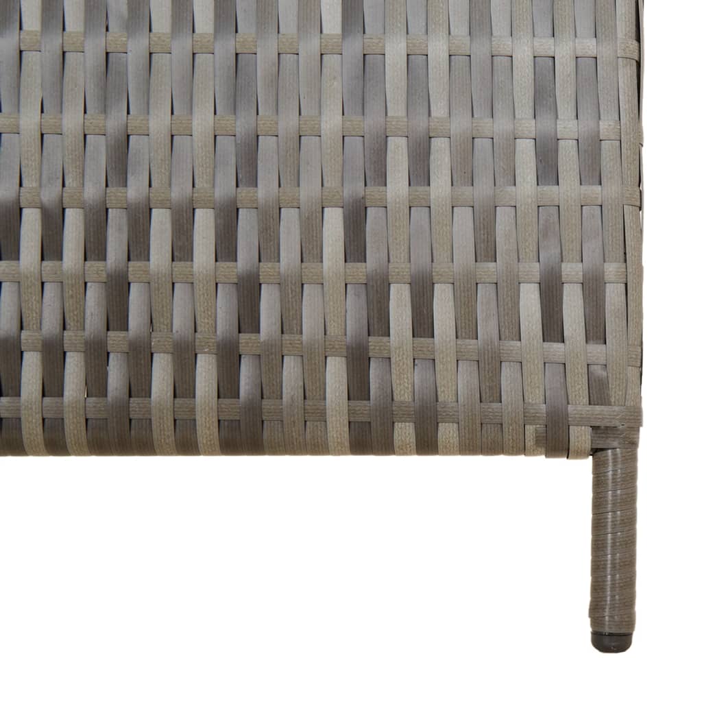 Room Divider 5 Panels Gray Poly Rattan