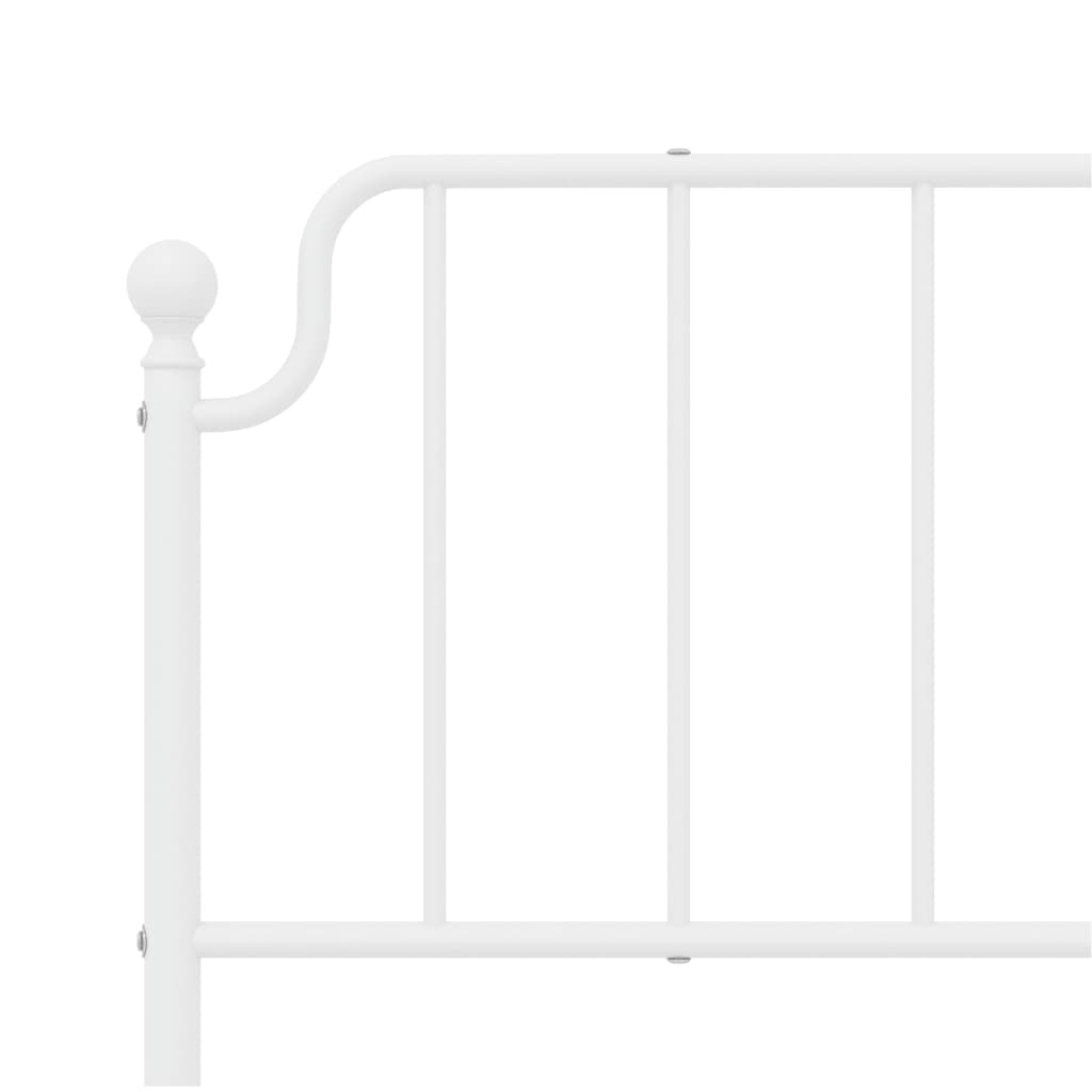 Metal Bed Frame without Mattress with Headboard White 76"x79.9"