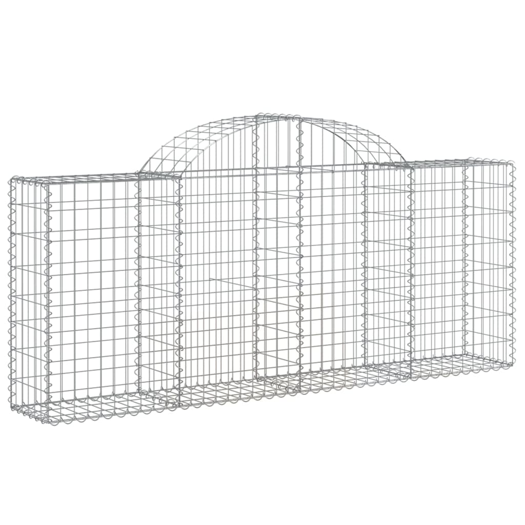 Arched Gabion Baskets 8 pcs 78.7"x11.8"x31.5"/39.4" Galvanized Iron