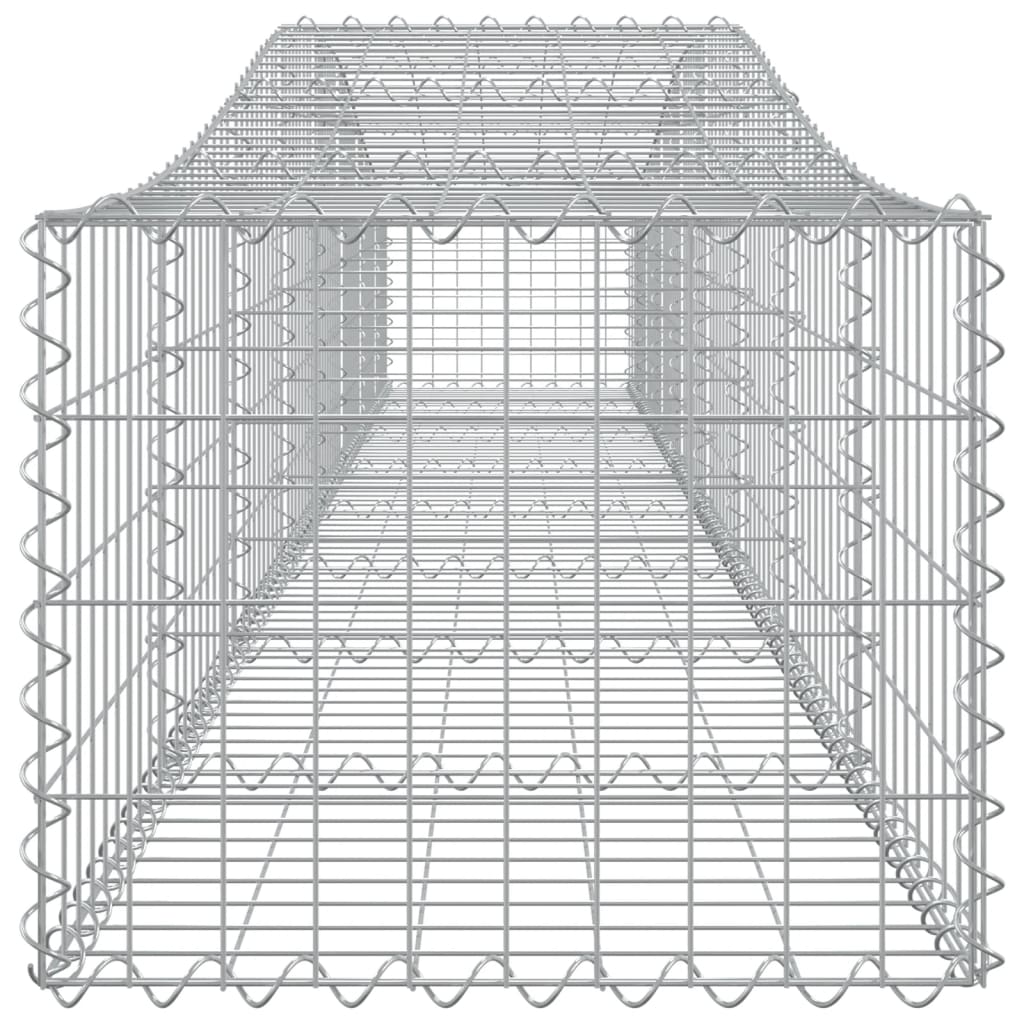 Arched Gabion Baskets 10 pcs 157.5"x19.7"x15.7"/23.6" Galvanized Iron