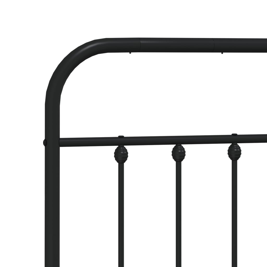 Metal Bed Frame without Mattress with Headboard Black 76"x79.9"