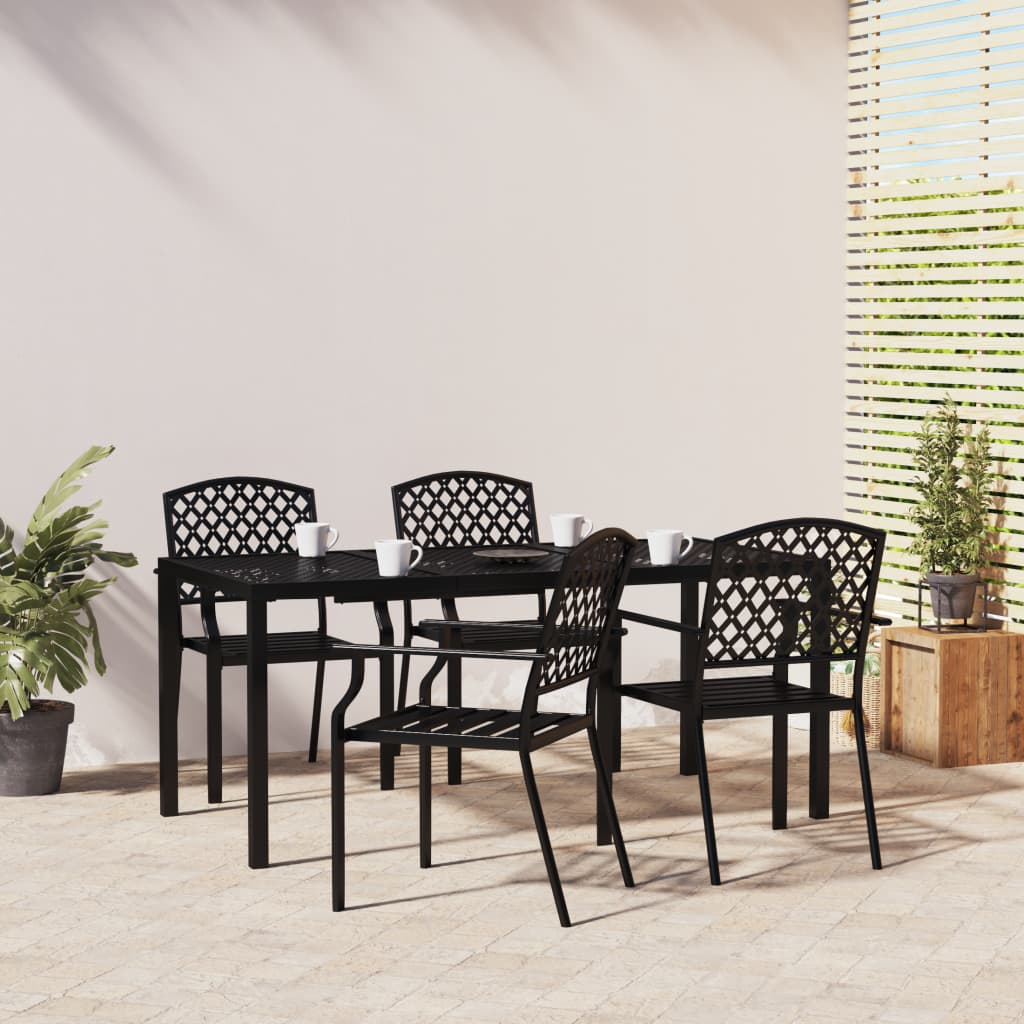 5 Piece Patio Dining Set Anthracite Steel