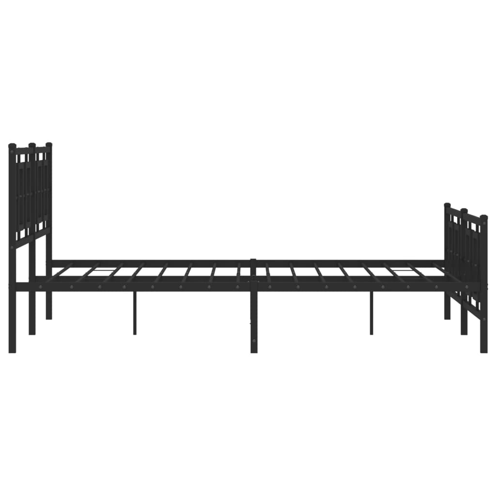 Metal Bed Frame without Mattress with Footboard Black 59.1"x78.7"