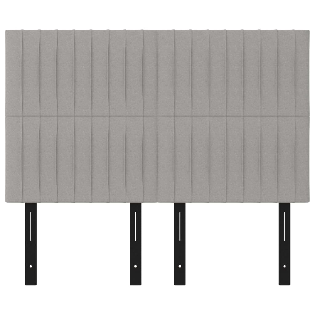 Headboards 4 pcs Light Gray 28.3"x2"x30.7"/34.6" Fabric