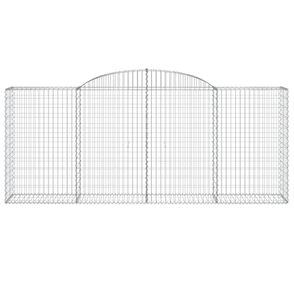 Arched Gabion Baskets 3 pcs 118.1"x19.7"x47.2"/55.1" Galvanized Iron