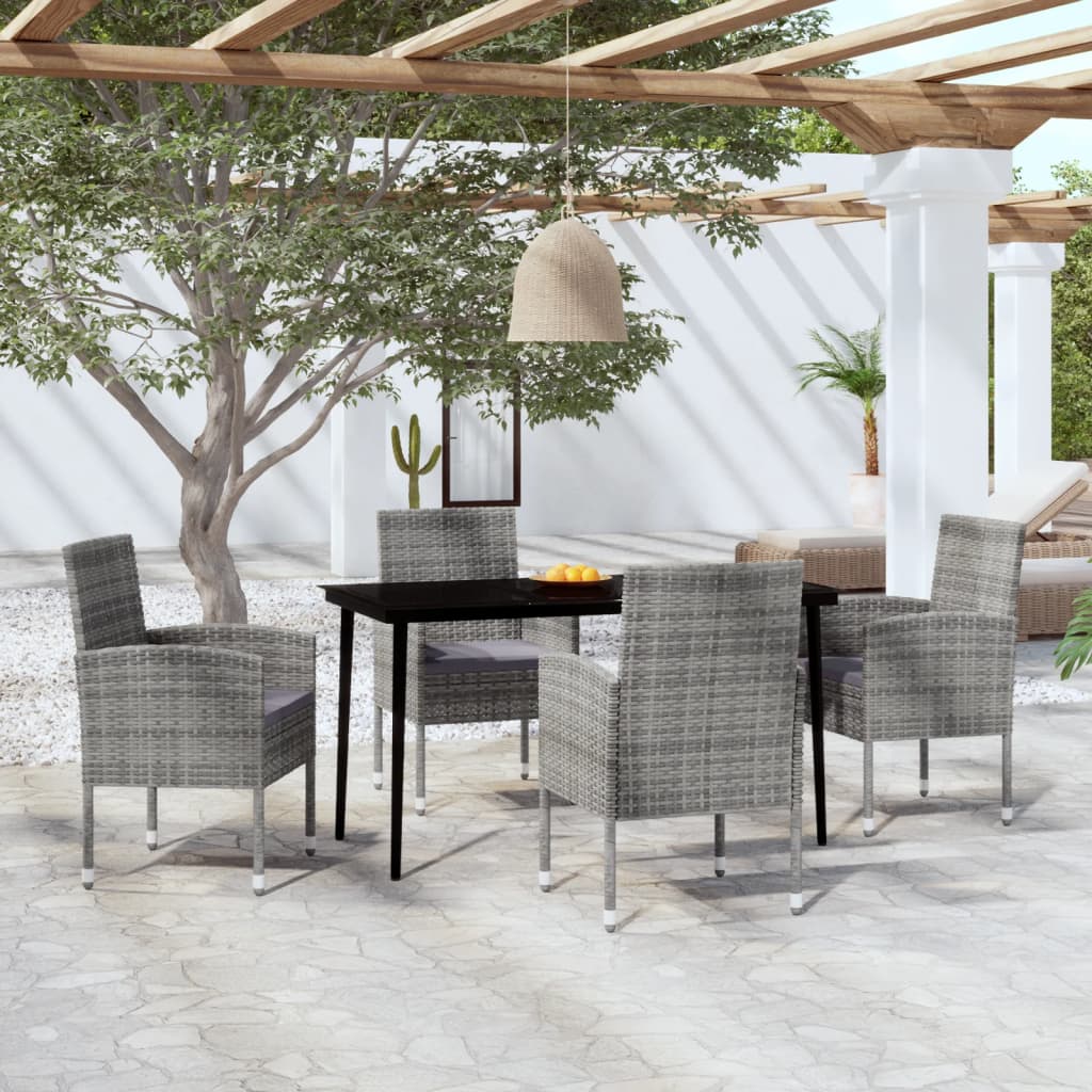 5 Piece Patio Dining Set Anthracite