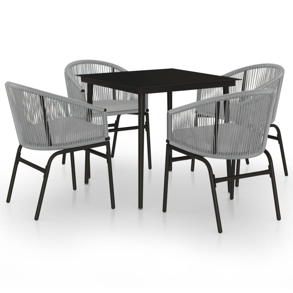 5 Piece Patio Dining Set Gray