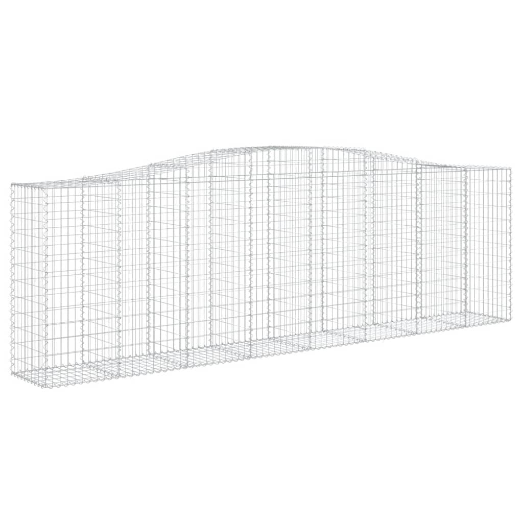 Arched Gabion Baskets 15 pcs 157.5"x19.7"x47.2"/55.1" Galvanized Iron