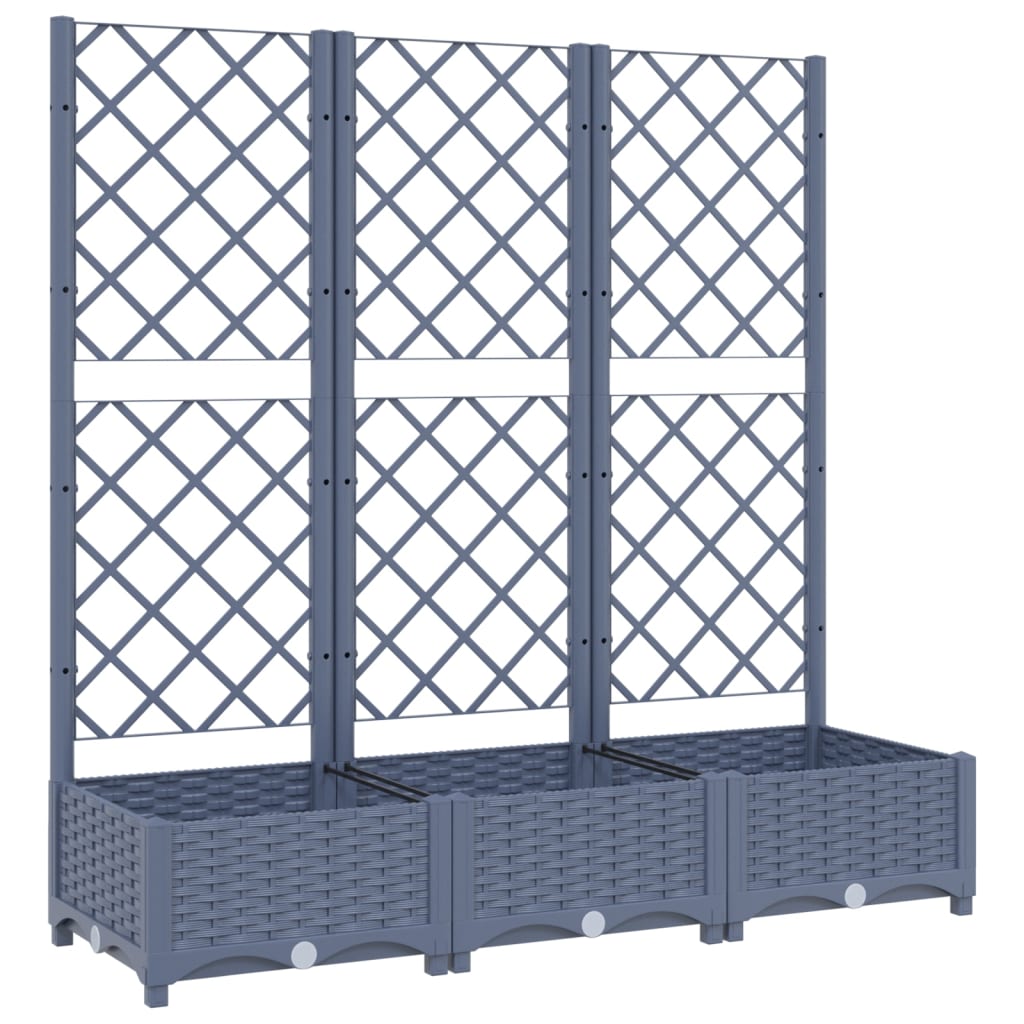 Garden Planter with Trellis Dark Gray 47.2"x15.7"x47.8" PP