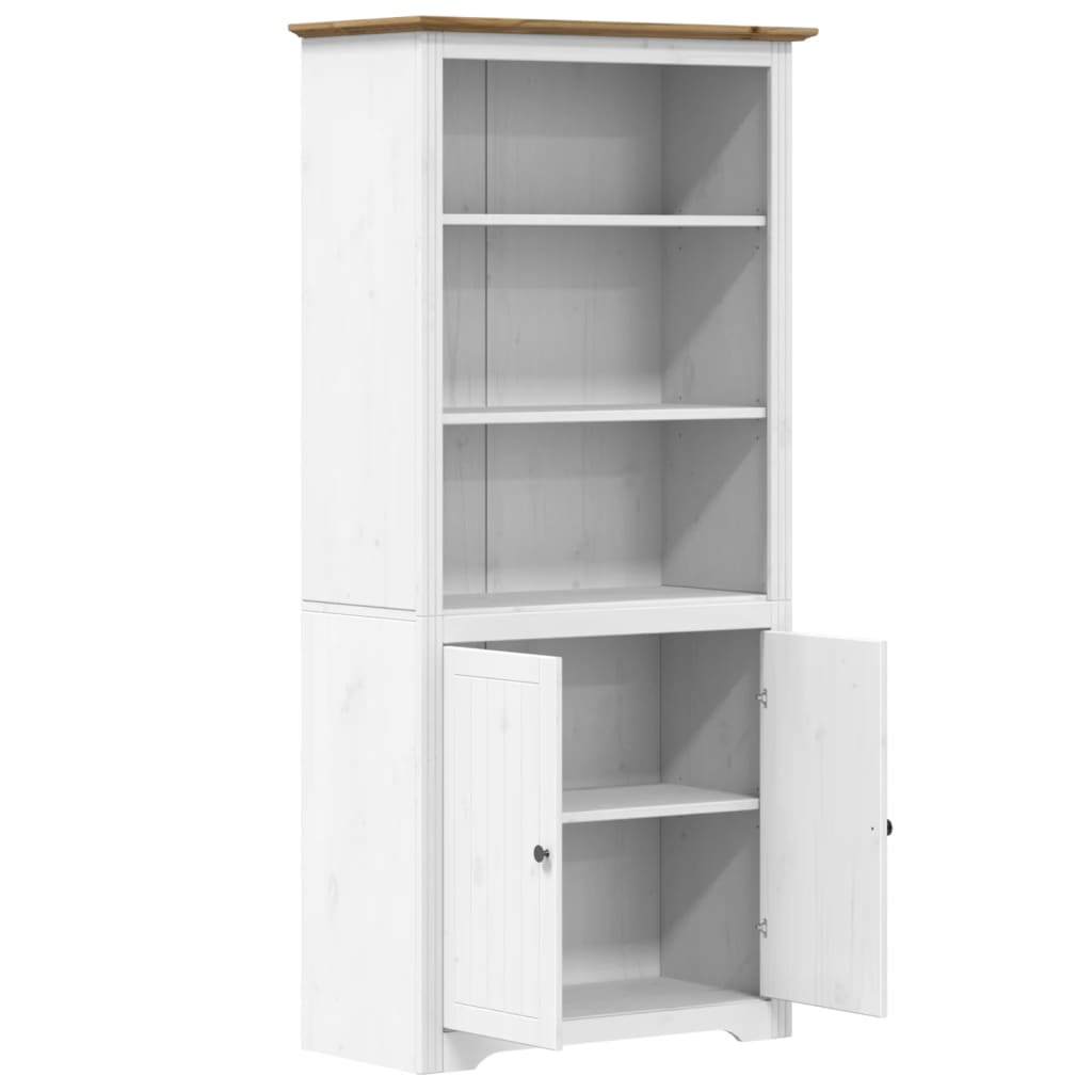 Bookcase BODO White and Brown 32.3"x15.7"x68.1" Solid Wood Pine