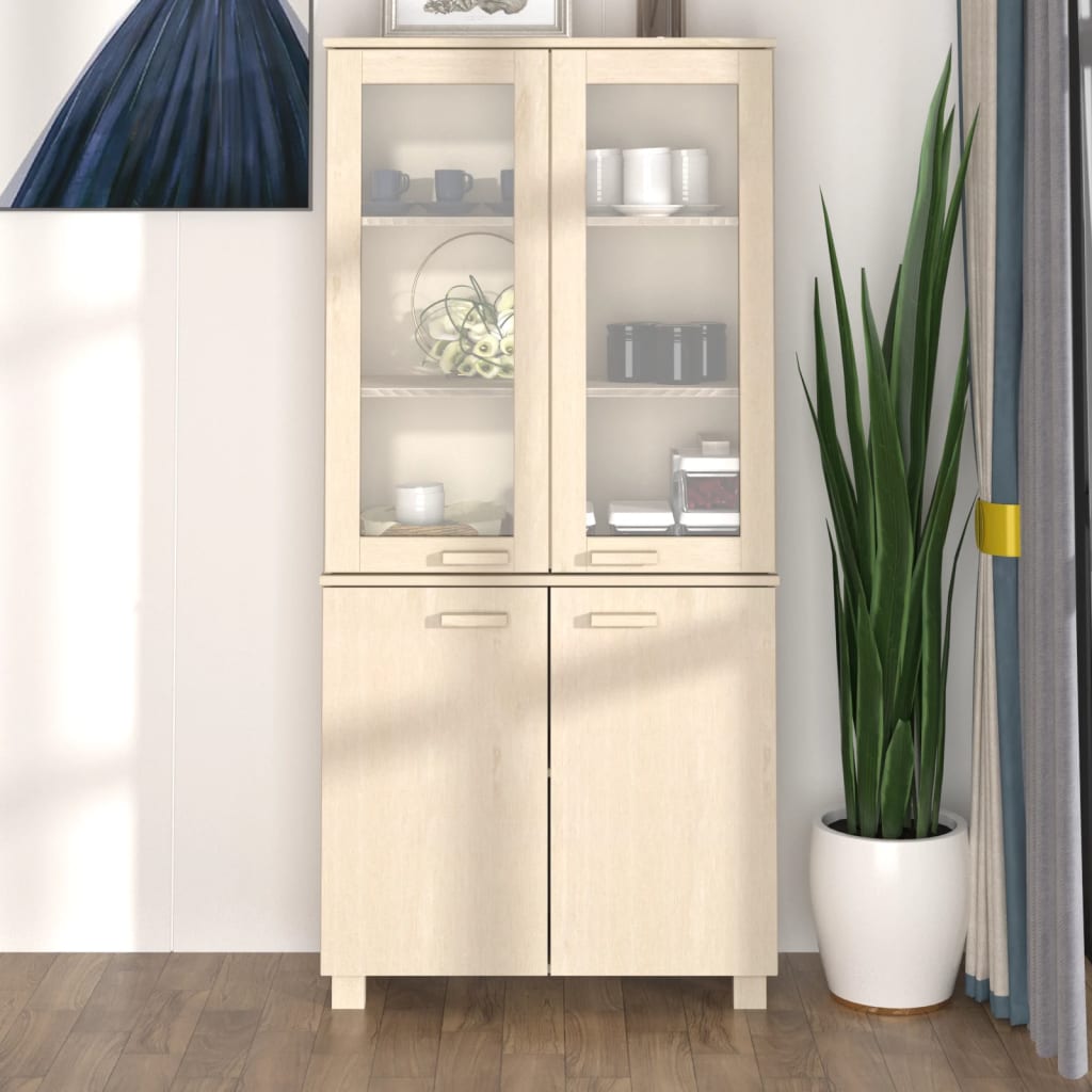 Highboard HAMAR Solid Wood Pine Light Gray