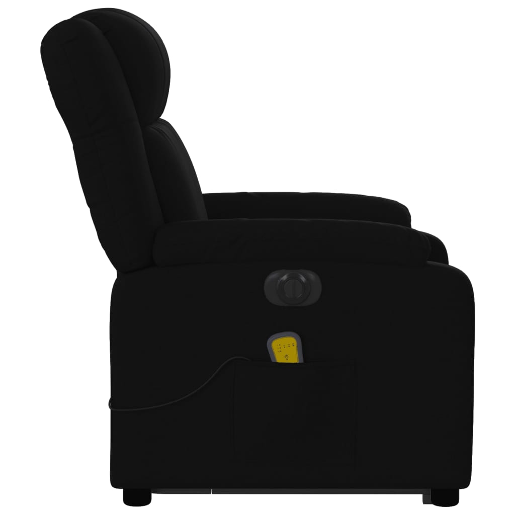 Electric Stand up Massage Recliner Chair Black Fabric