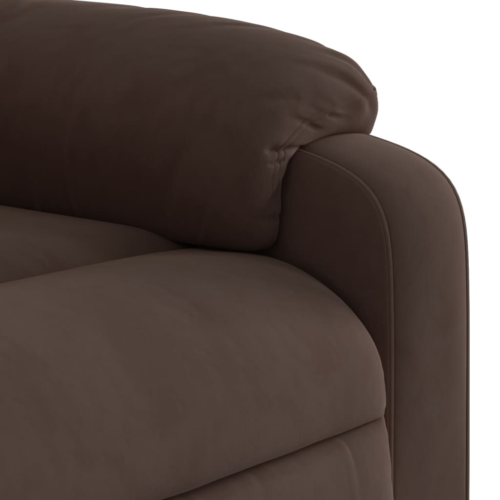 Massage Recliner Chair Brown Microfiber Fabric