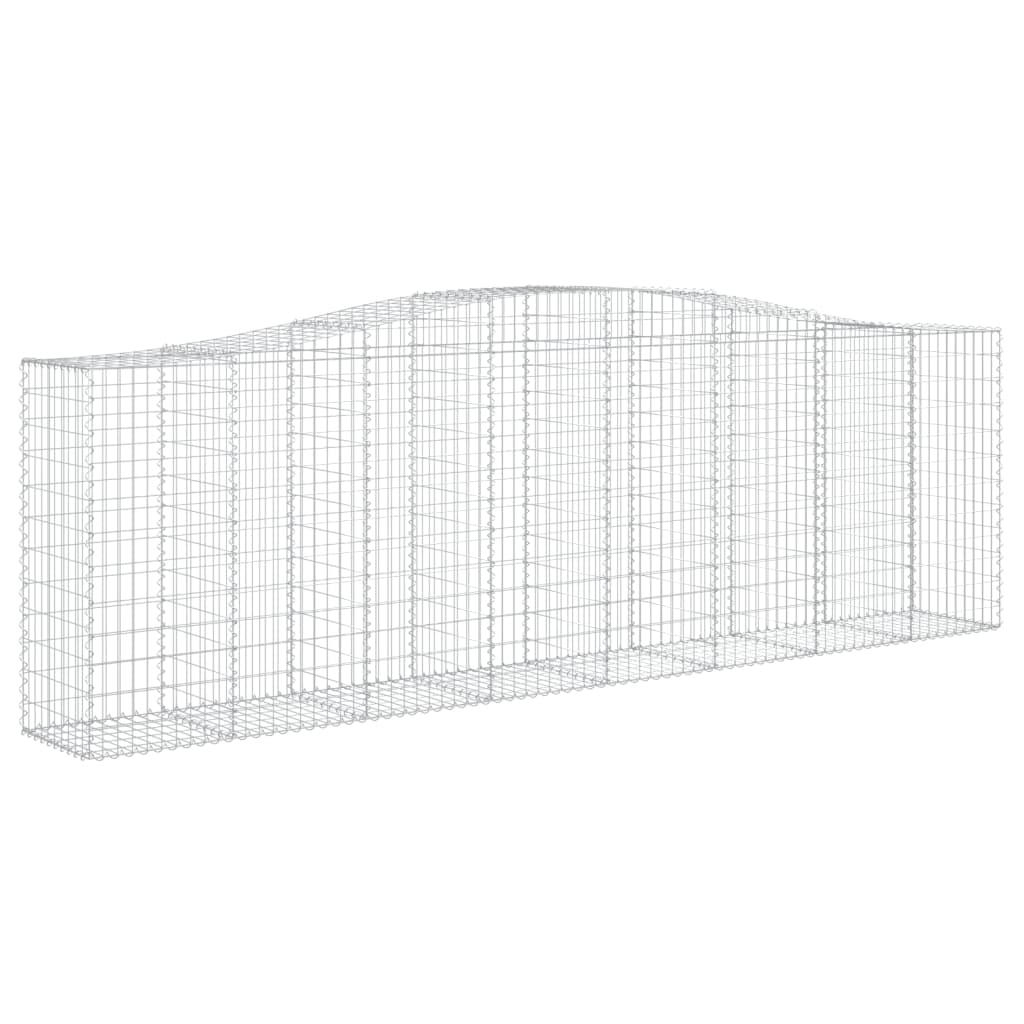 Arched Gabion Baskets 4 pcs 157.5"x19.7"x47.2"/55.1" Galvanized Iron