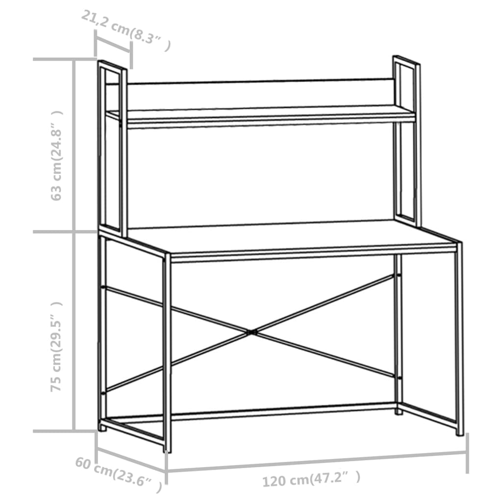 Computer Desk Black 47.2"x23.6"x54.3"