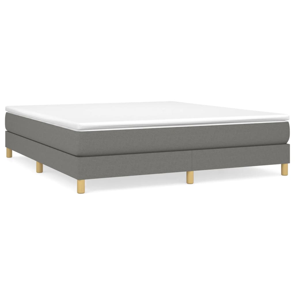 Bed Frame without Mattress Dark Gray King Fabric (US Only)