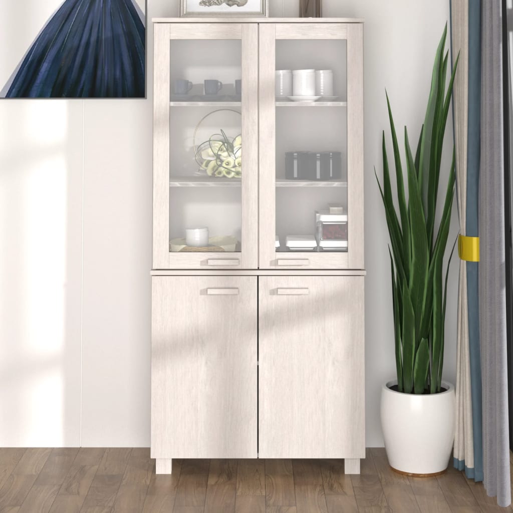 Highboard HAMAR Solid Wood Pine Light Gray