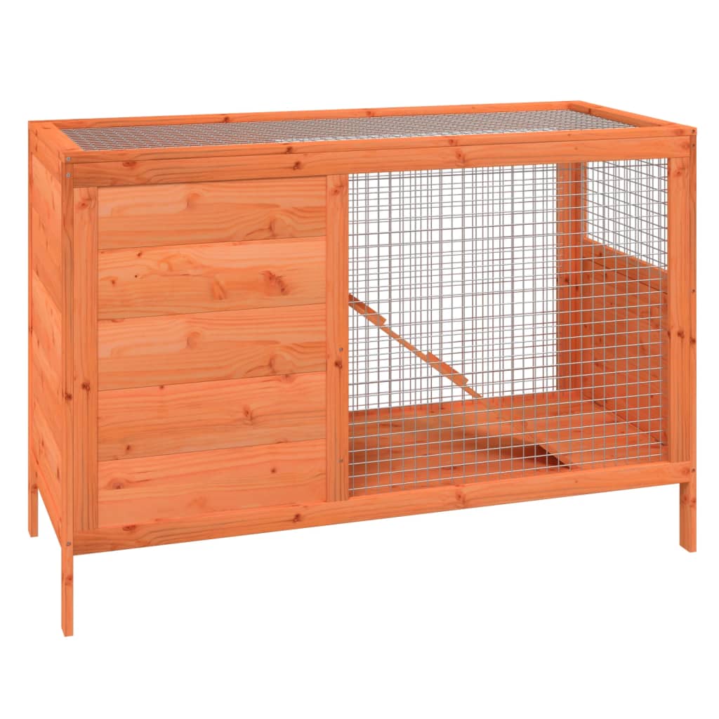 Rabbit Hutch Brown 40.6"x17.3"x27.4" Solid Wood Pine