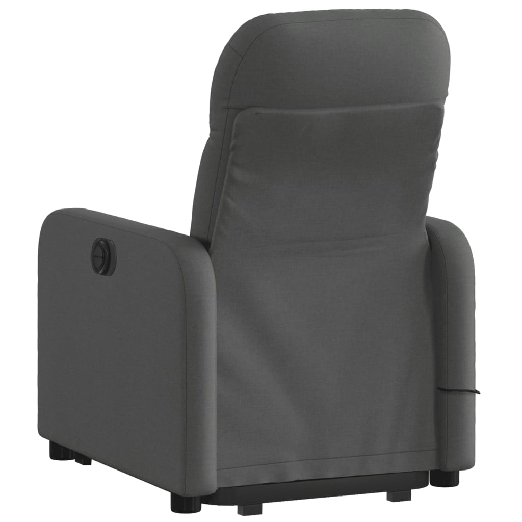 Electric Stand up Massage Recliner Chair Dark Gray Fabric