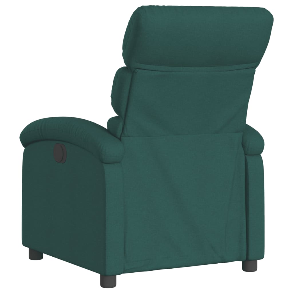 Electric Recliner Chair Dark Green Fabric