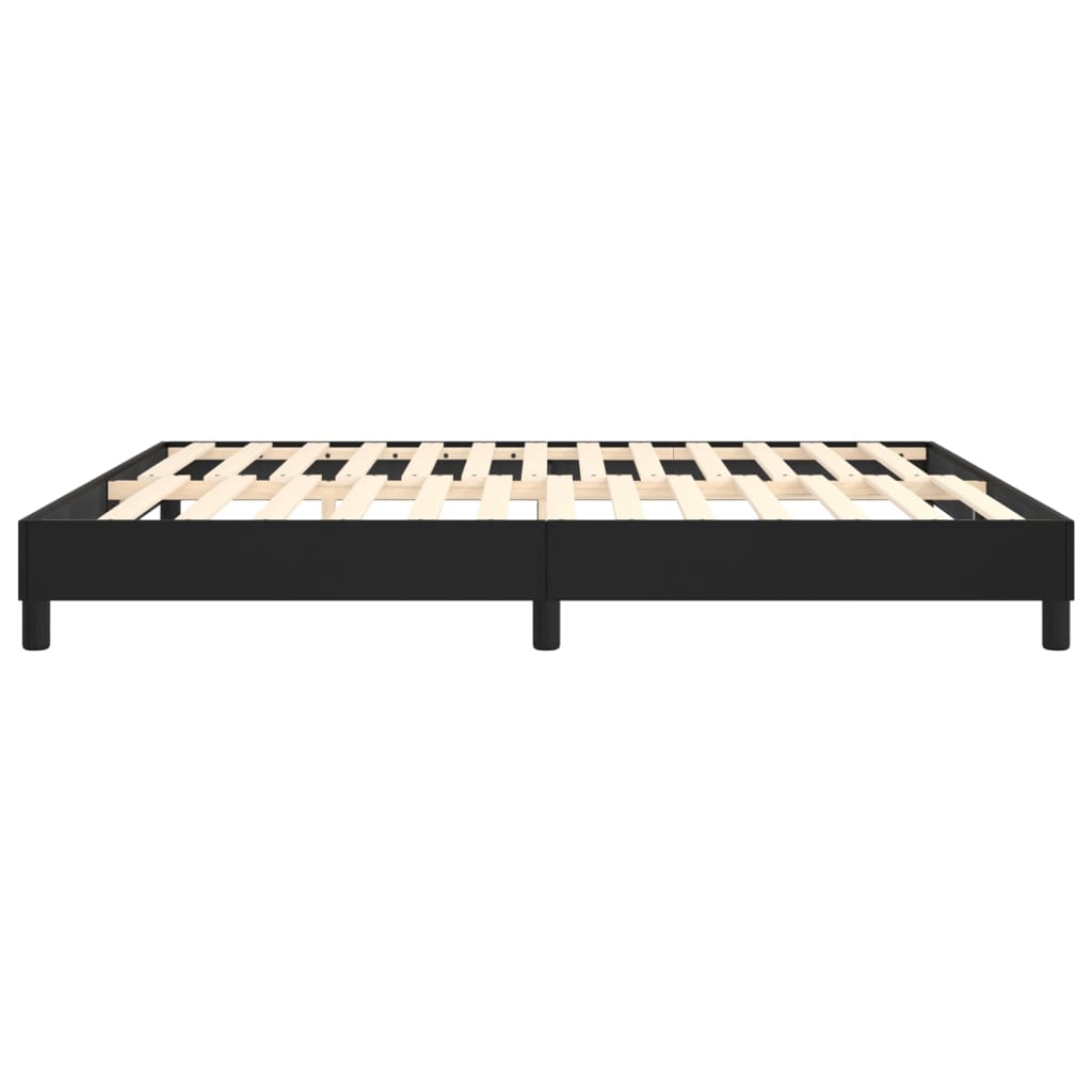 Bed Frame without Mattress Black King Faux Leather (US Only)