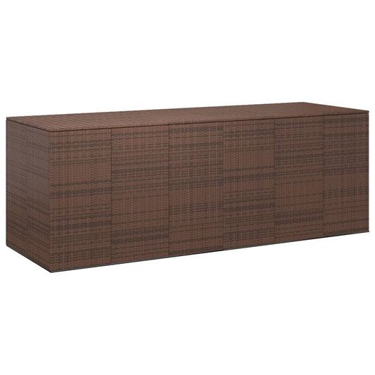 Patio Cushion Box PE Rattan Brown