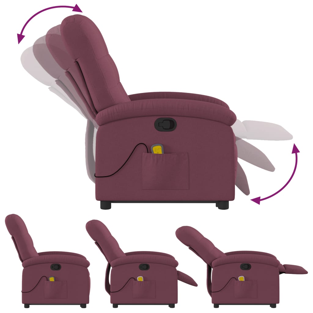 Stand up Massage Recliner Chair Purple Fabric