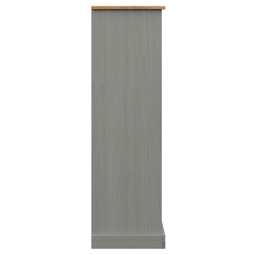 Bookcase VIGO Gray 35.4"x13.8"x45.1" Solid Wood Pine