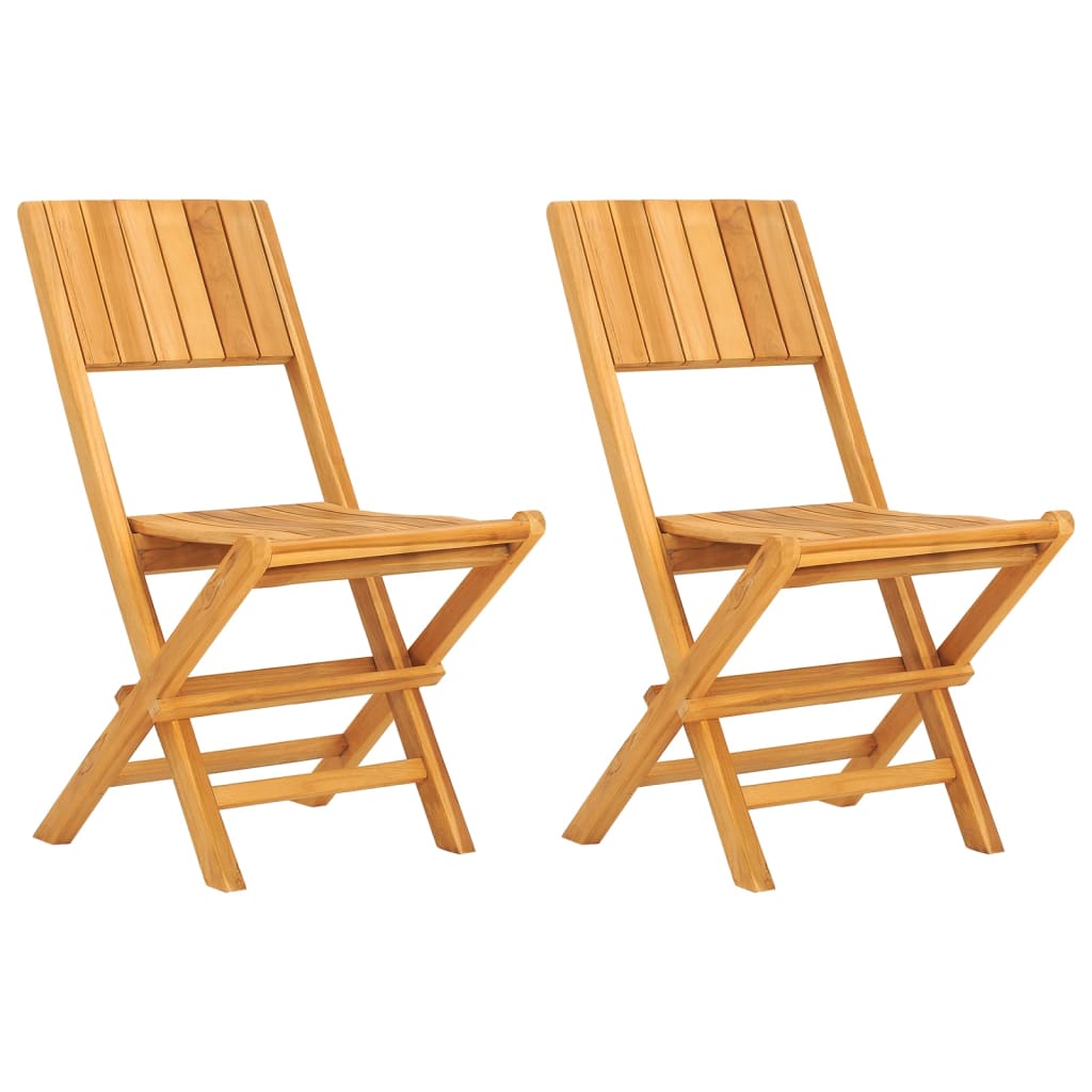 Folding Patio Chairs 2 pcs 18.5"x24"x35.4" Solid Wood Teak