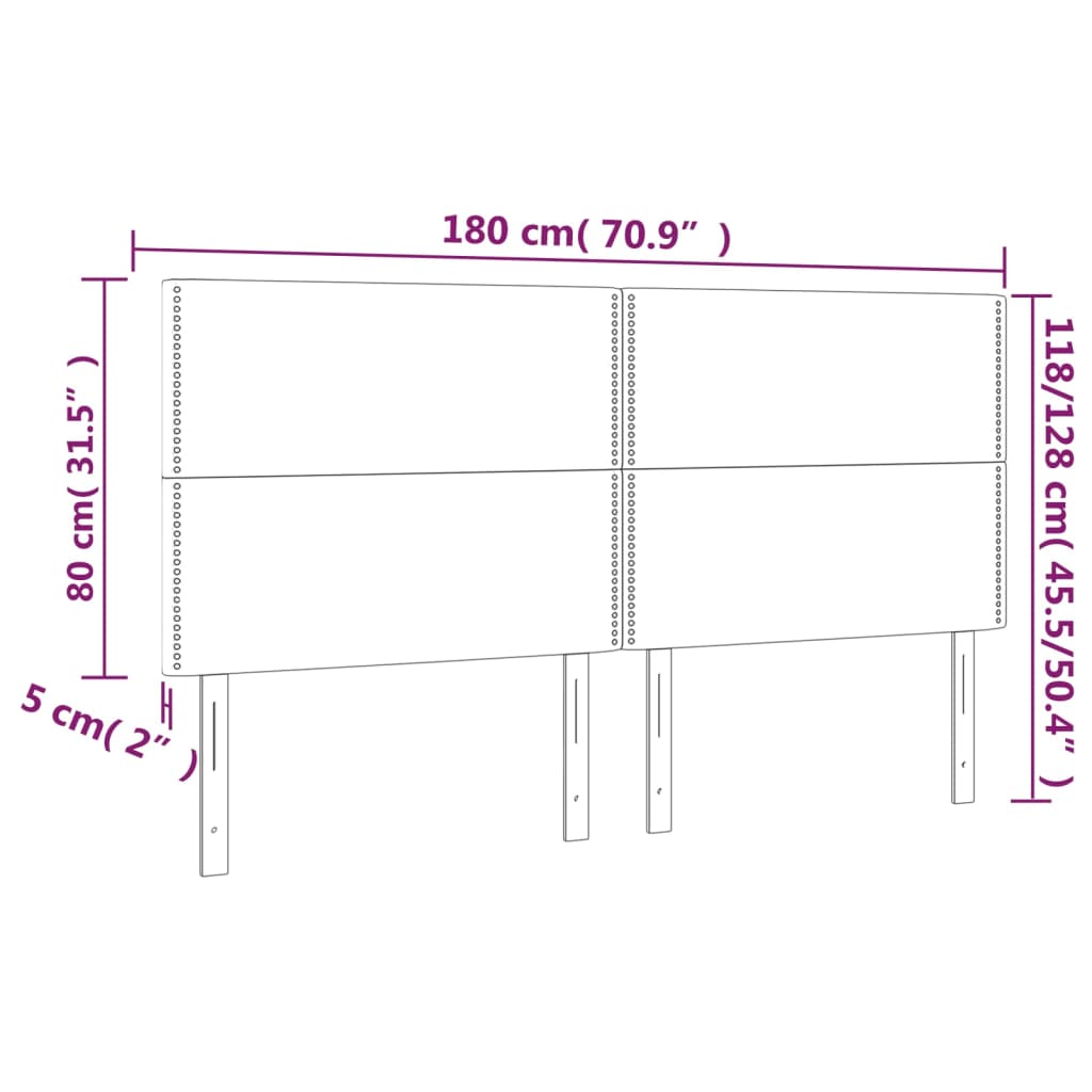 Headboards 4 pcs Black 35.4"x2"x30.7"/34.6" Faux Leather