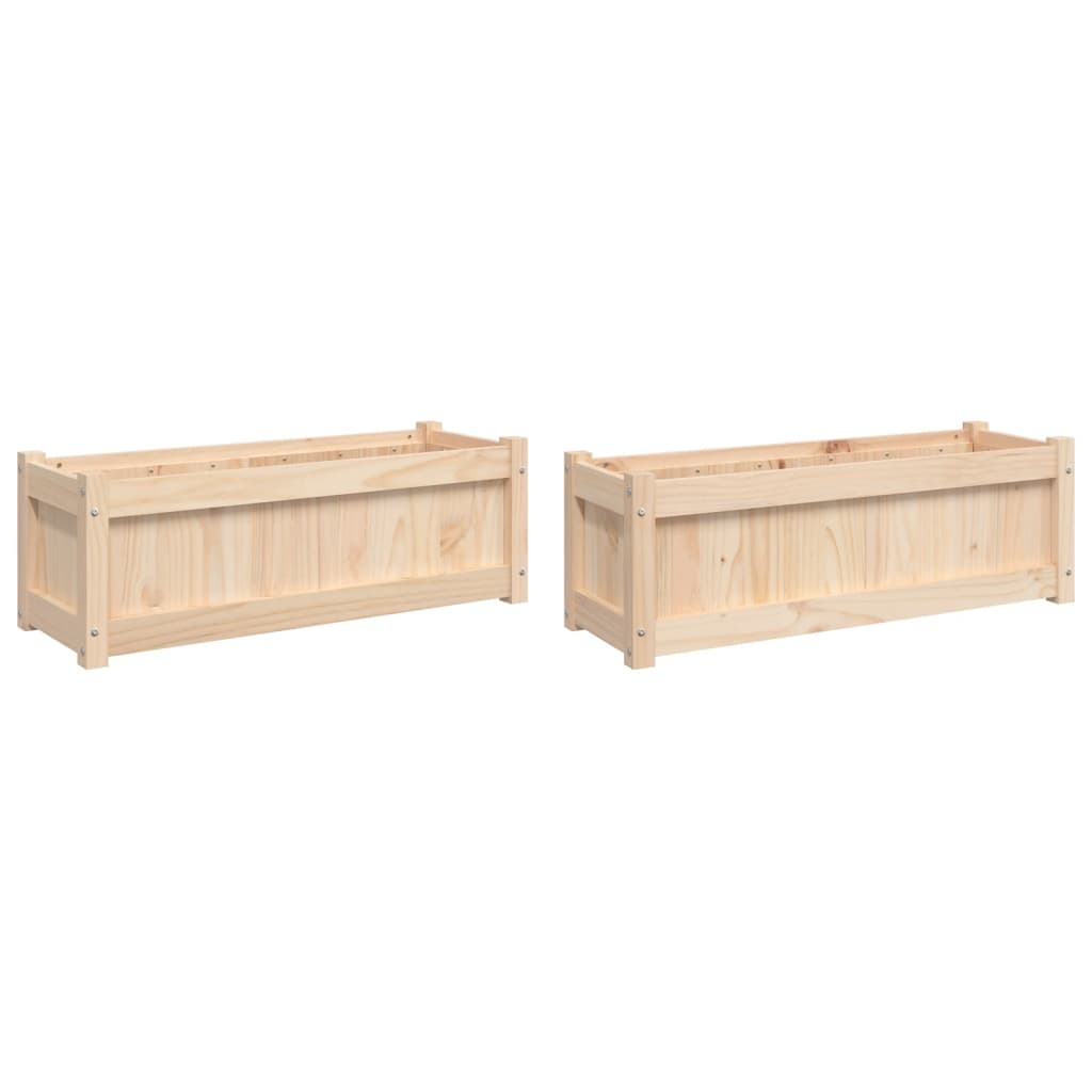 Garden Planters 2 pcs Solid Wood Pine