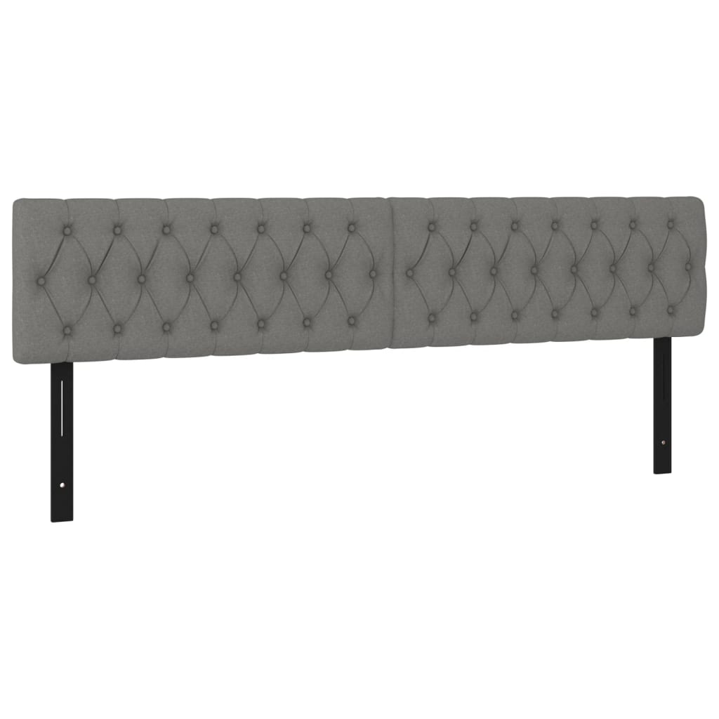 Headboards 2 pcs Dark Gray 35.4"x2.8"x30.7"/34.6" Fabric