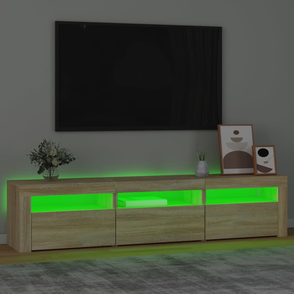 TV Stand with LED Lights Sonoma Oak 70.9"x13.8"x15.7"