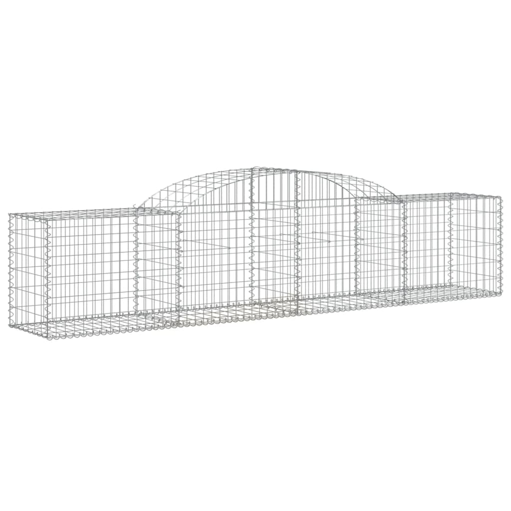 Arched Gabion Baskets 3 pcs 118.1"x19.7"x23.6"/31.5" Galvanized Iron