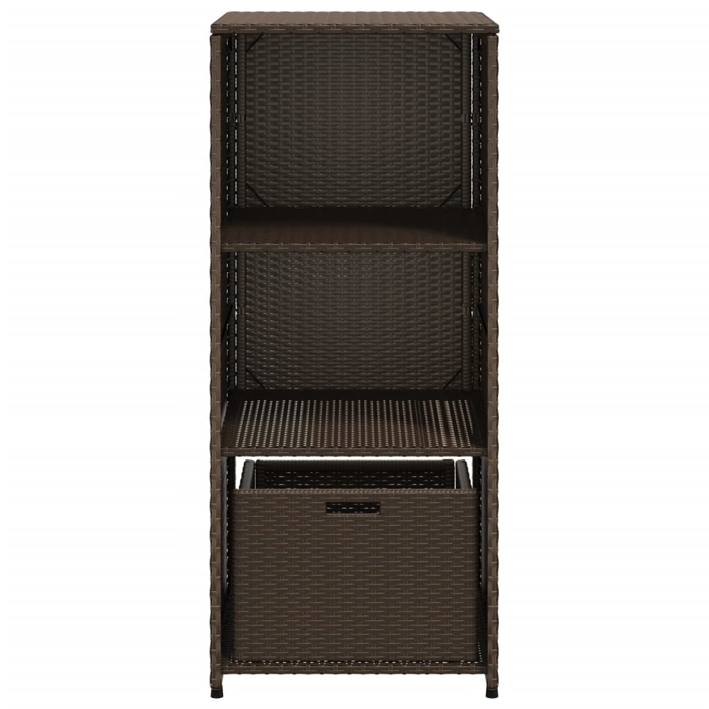 Patio Storage Cabinet Brown 19.7"x21.7"x45.3" Poly Rattan