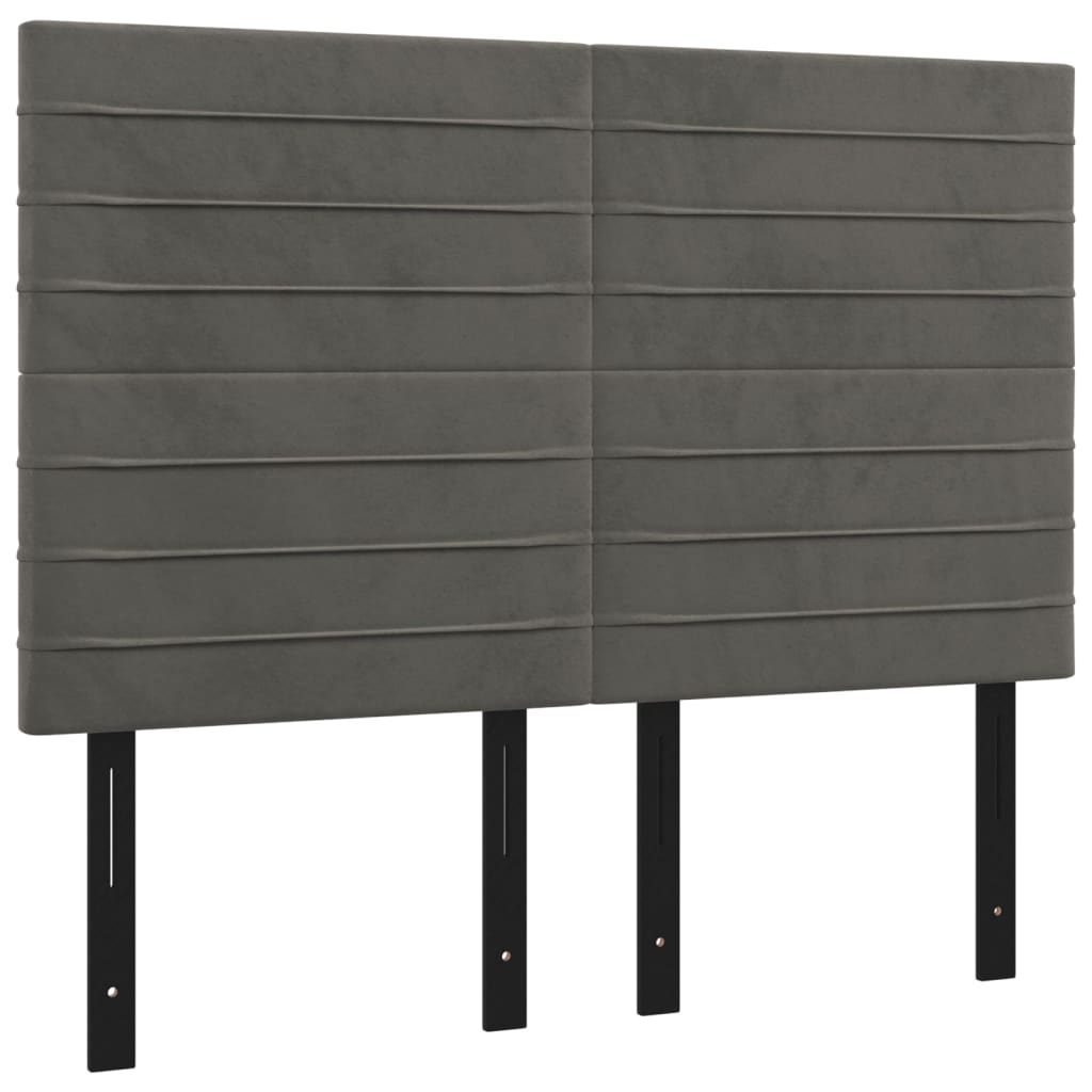 Headboards 4 pcs Dark Gray 28.3"x2"x30.7"/34.6" Velvet