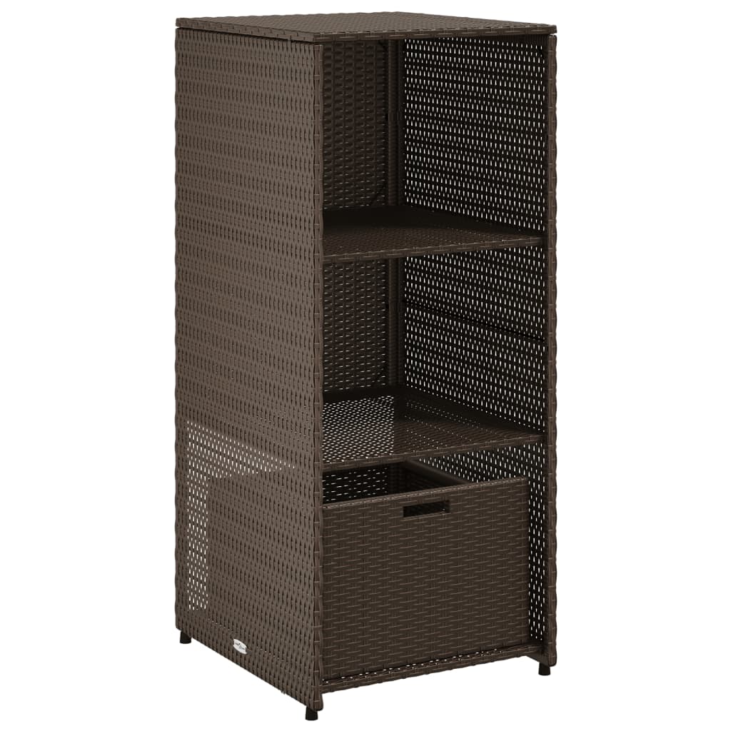 Patio Storage Cabinet Brown 19.7"x21.7"x45.3" Poly Rattan