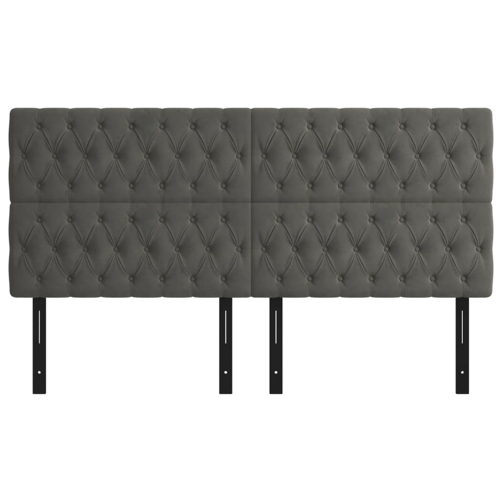 Headboards 4 pcs Dark Gray 31.5"x2.8"x30.7"/34.6" Velvet