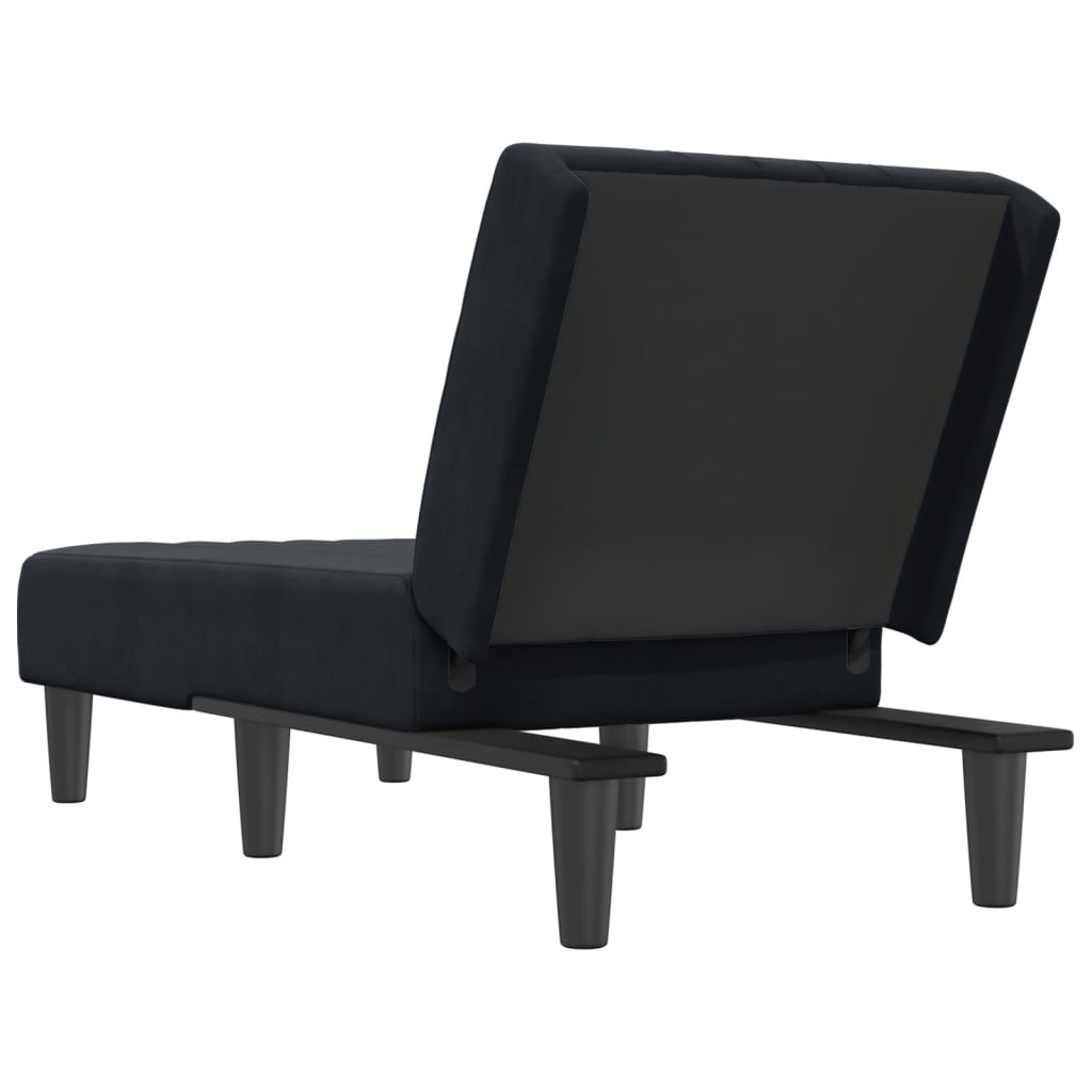 Chaise Longue Black Velvet