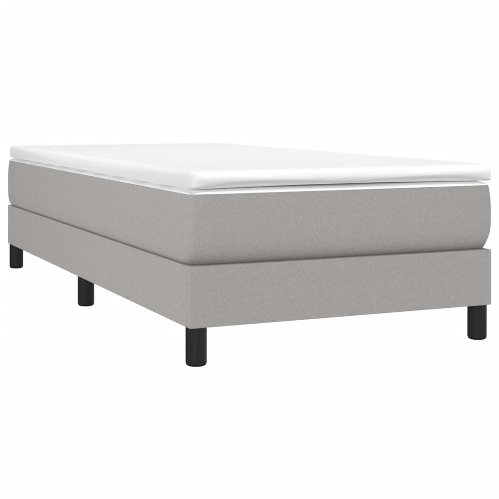 Bed Frame without Mattress Light Gray Twin Fabric (US Only)