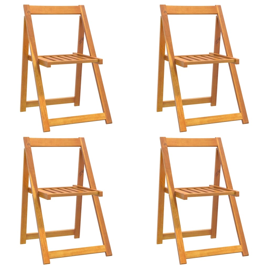 Folding Patio Chairs 4 pcs Solid Wood Acacia