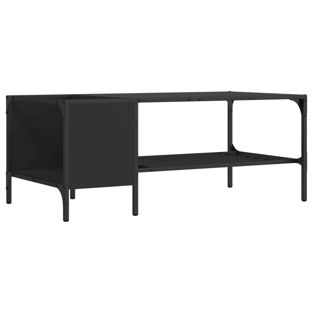 Coffee Table with Rack Black 39.4"x20.1"x15.7" Engineered Wood