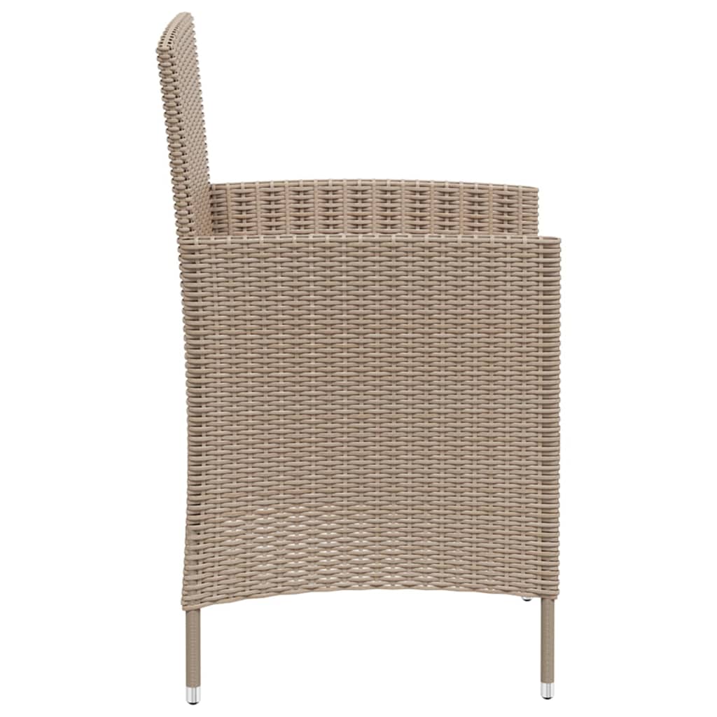 Patio Chairs with Cushions 4 pcs Poly Rattan Beige