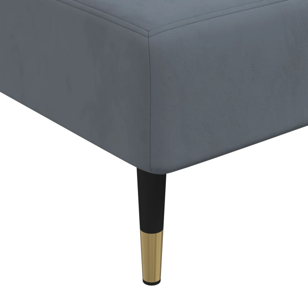 Chaise Longue Dark Gray Velvet