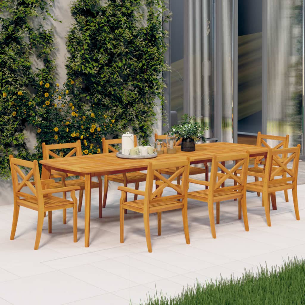 Patio Dining Chairs 8 pcs Solid Wood Acacia