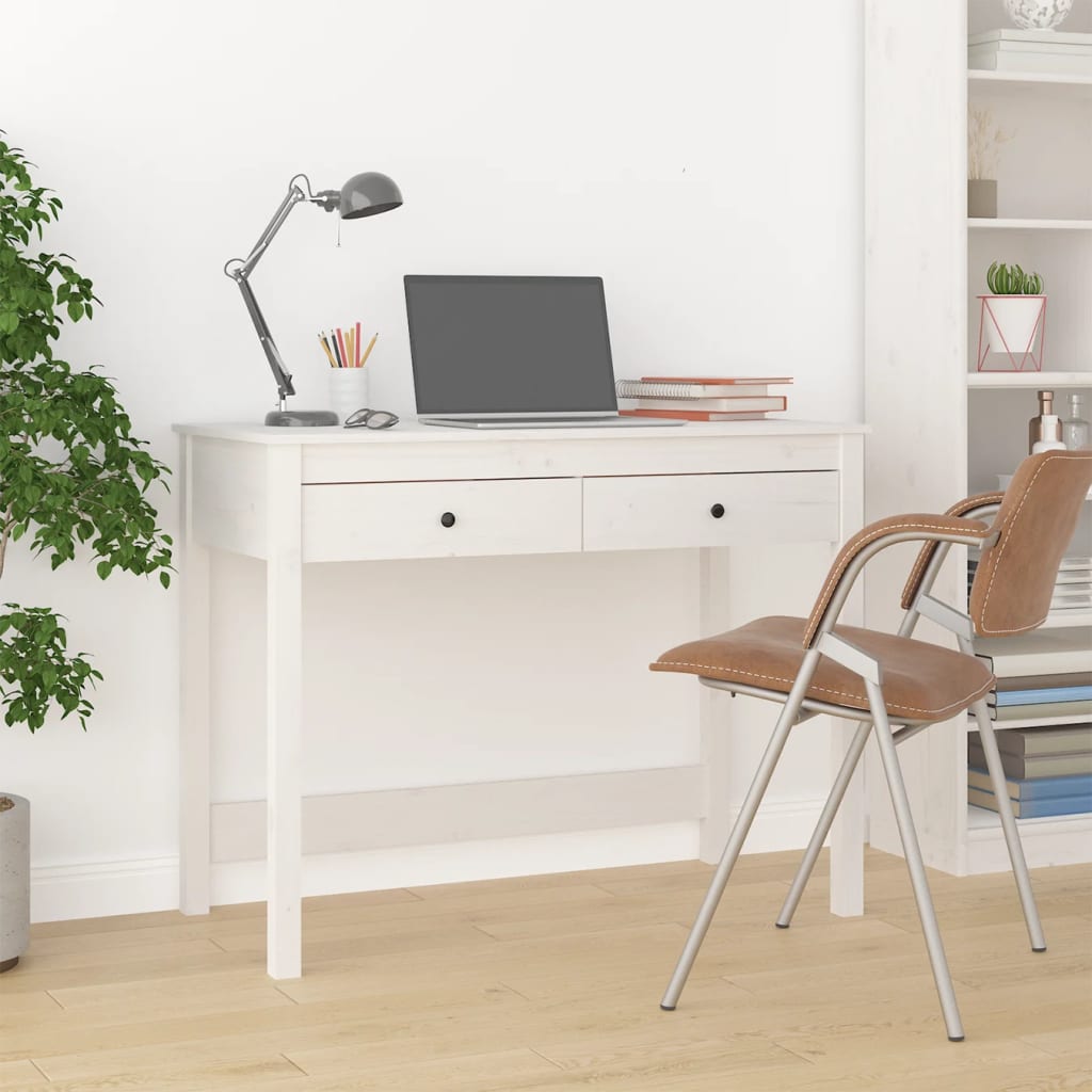 Desk with Drawers 39.4"x19.7"x30.7" Solid Wood Pine