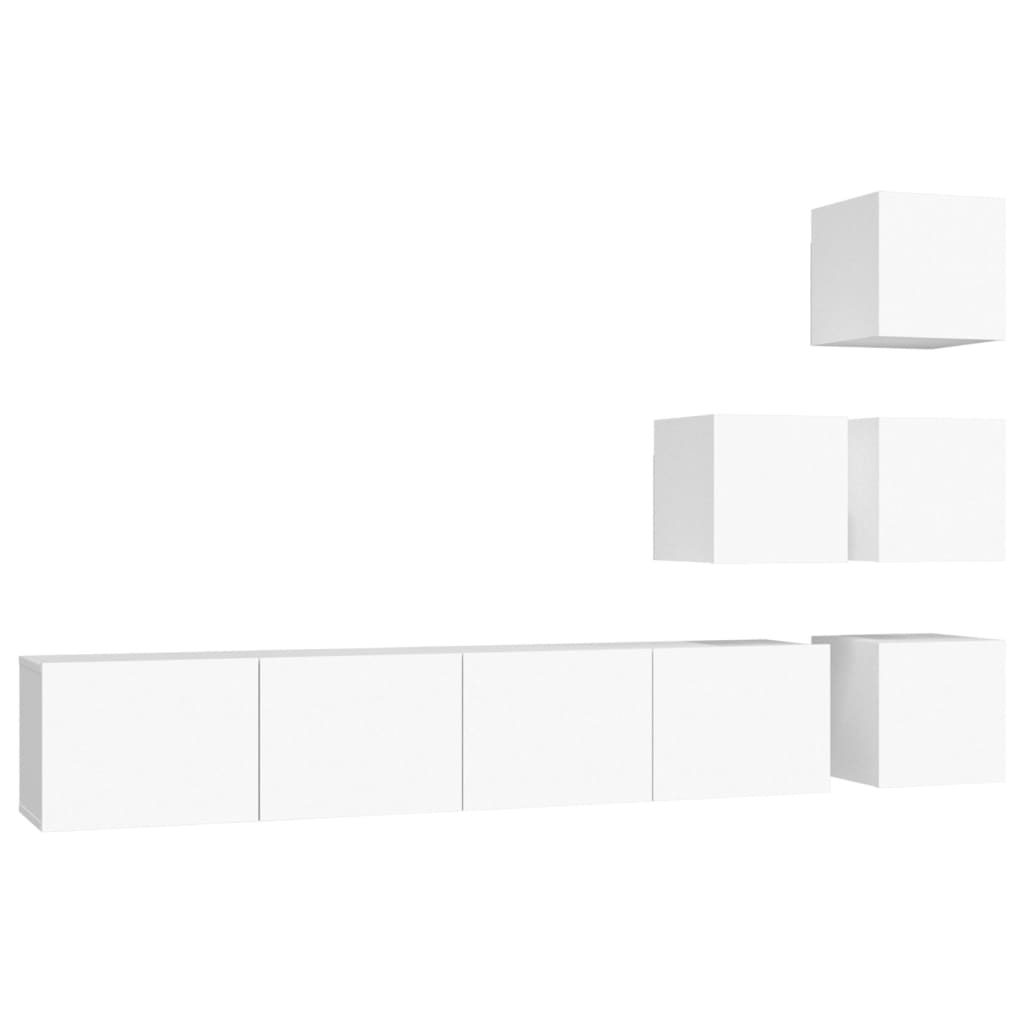 Wall-mounted TV Stand White Engineered Wood