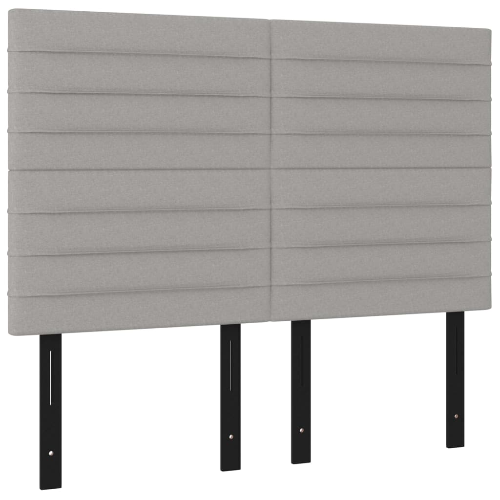 Headboards 4 pcs Light Gray 28.3"x2"x30.7"/34.6" Fabric