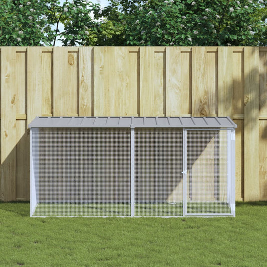 Chicken Cage with Roof Light Gray 79.9"x38.6"x35.4" Galvanized Steel